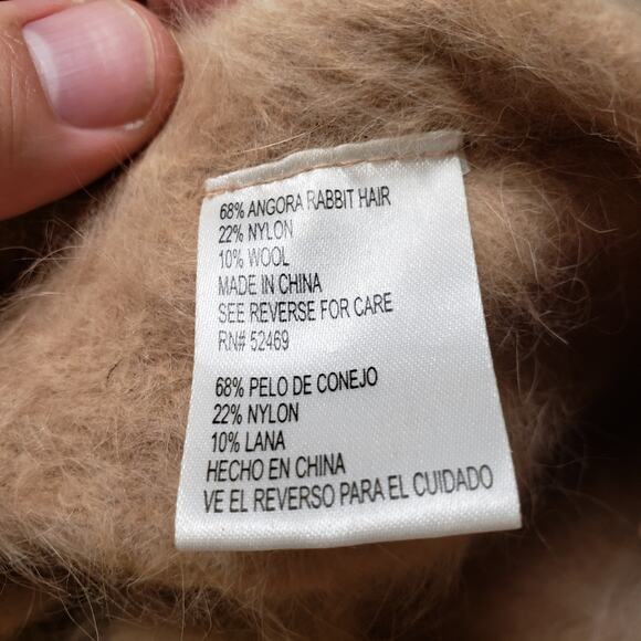 Vintage Women's Angora And Wool Fashion Baret Hat Beige Cream Winter Old Money - Picture 8 of 9